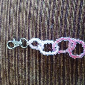 Glass bead circle key chain